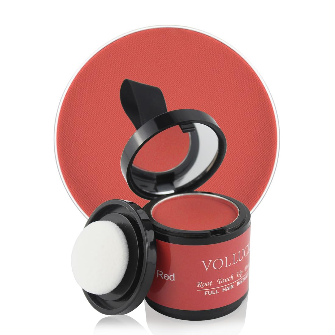 VOLLUCK Root Touch up Powder, Instant Hairline Powder for Thinning Areas and Gray Hair Coverage, Natural and Non-greasy Root Cover up for Women and Men (Red, 0.35 Ounce)