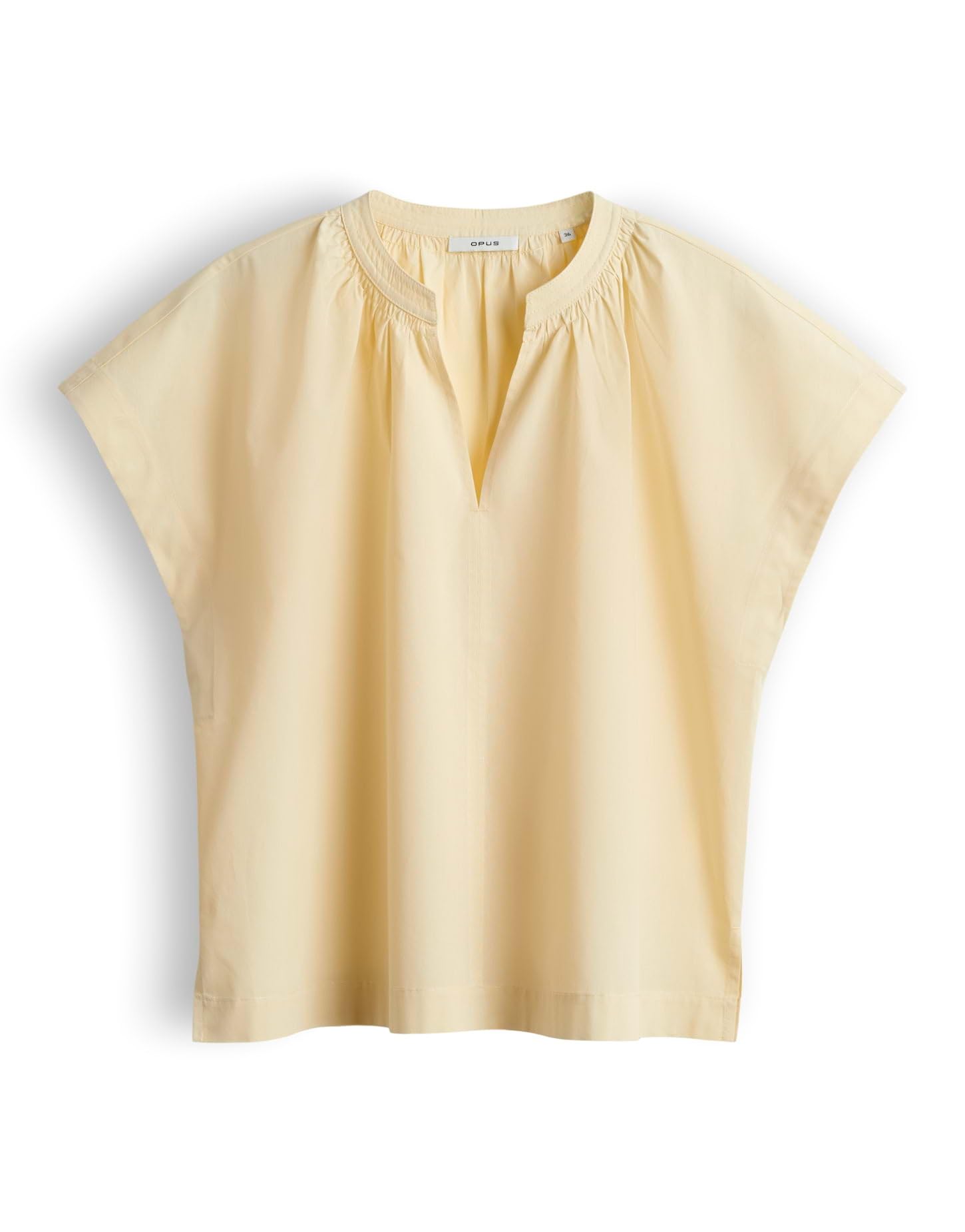 OPUS Damen Kurzarmbluse | Shirtbluse aus leichtem Cotton Voile Regular Fit
