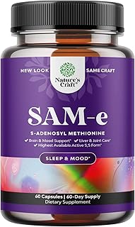 Sam-E 200mg Mood Support Supplement - S-Adenosyl Methionine Sam-E Supplement for Natural Relaxing Mood Boost Brain Support...