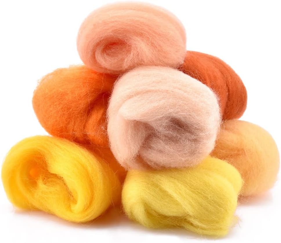 50 Colors Wool Felt Tool Kit Needle Felting Animal Needle Set Wool Felt Fiber Needlework Sewing Felt (Color : A)