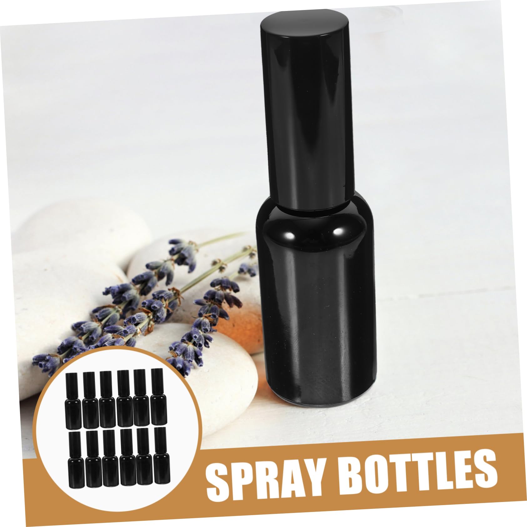 12 Stück Glas Sprühflasche 30ml Schwarz, Befüllbar, Luftdicht