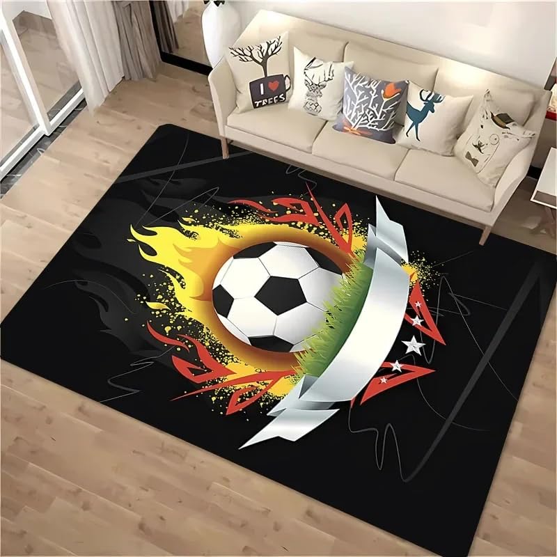 Grand tapis de sport football au motif dessin animé pour salon