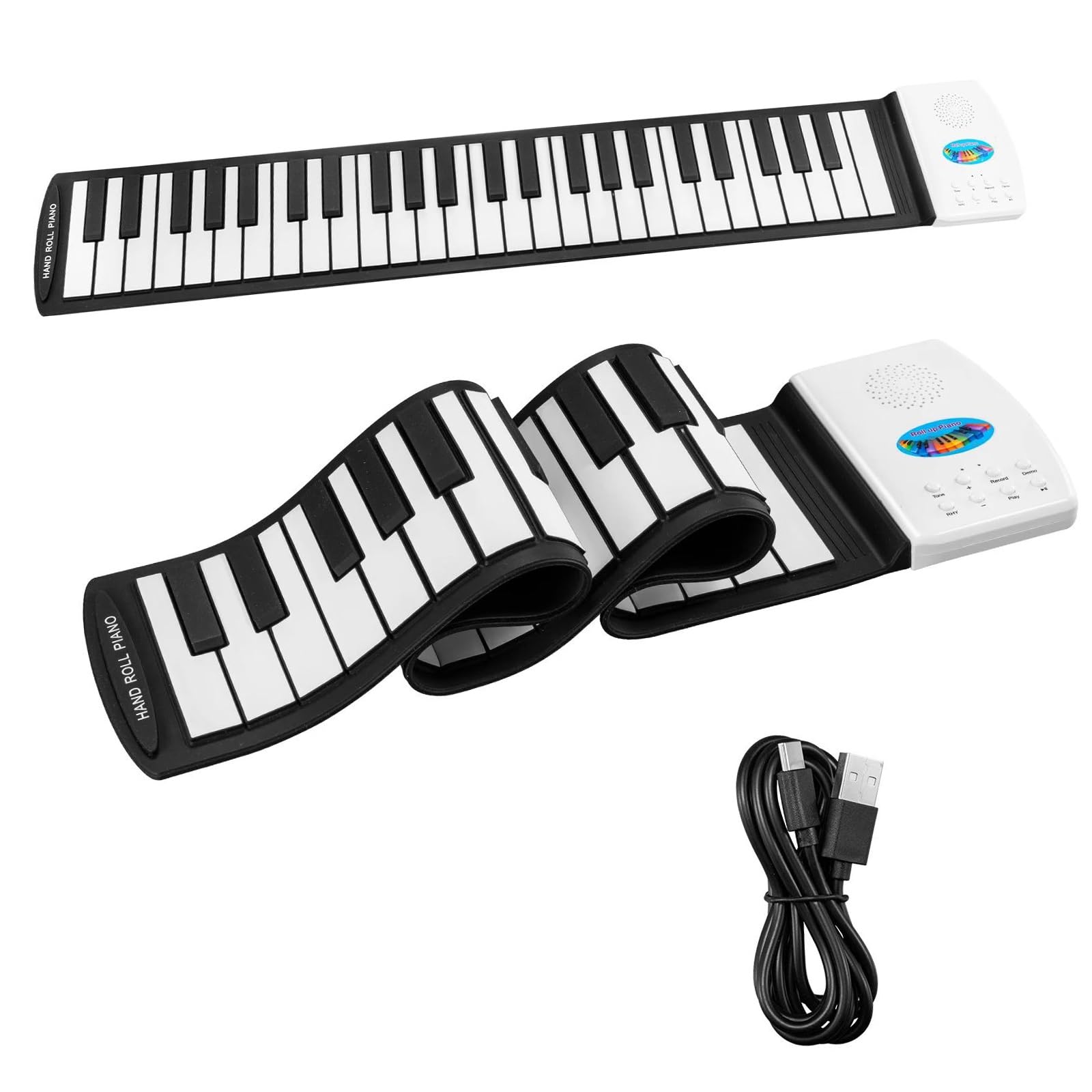 Elektroniczny Instrument Fortepianowy Profesjonalne Przenośne Pianino Zwijane Z Silikonu 49 Klawiszy Składane Ładowalne Idealne