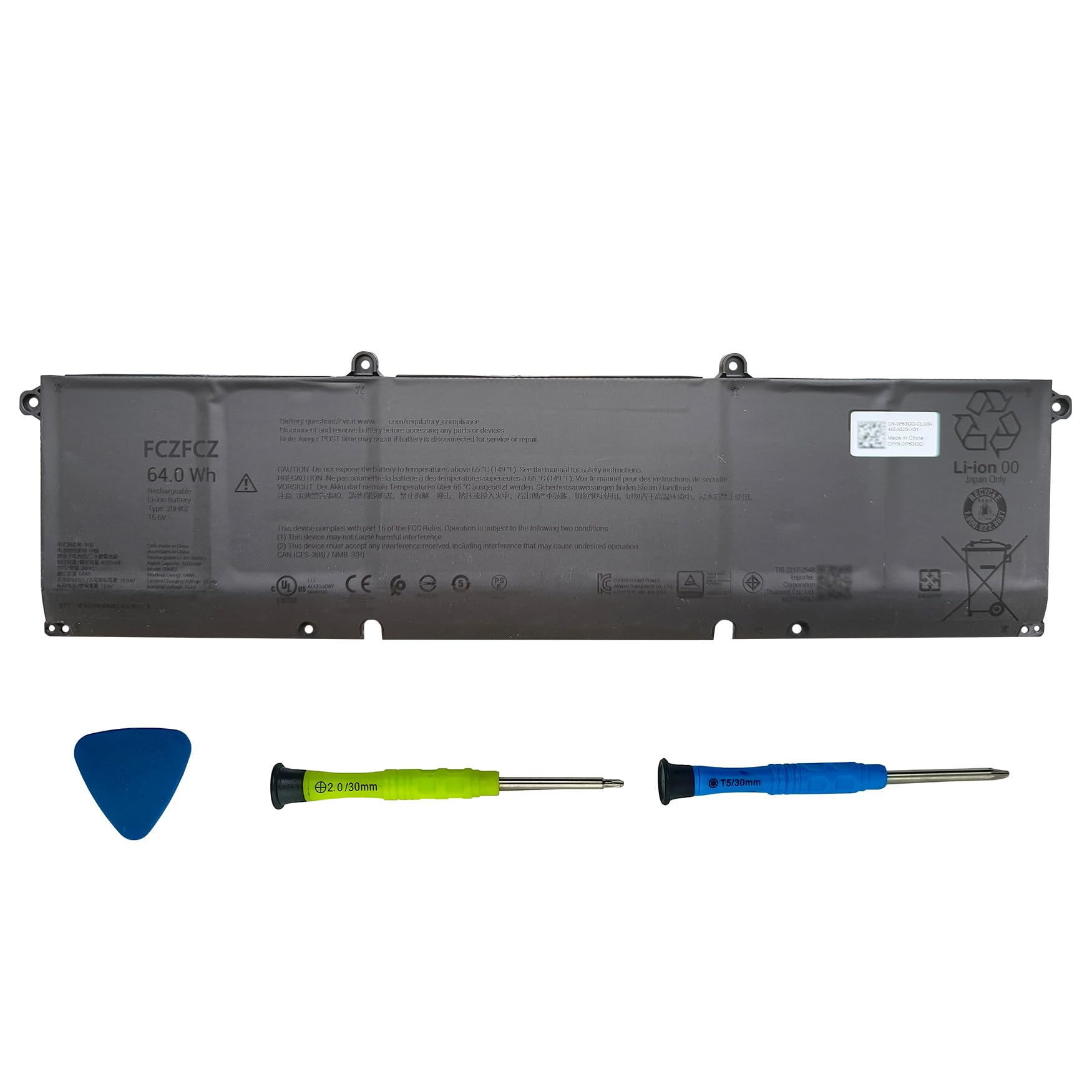 Amazon.com: FCZFCZ 20HK2 Battery 64Wh 4102mAh Replacement for Dell