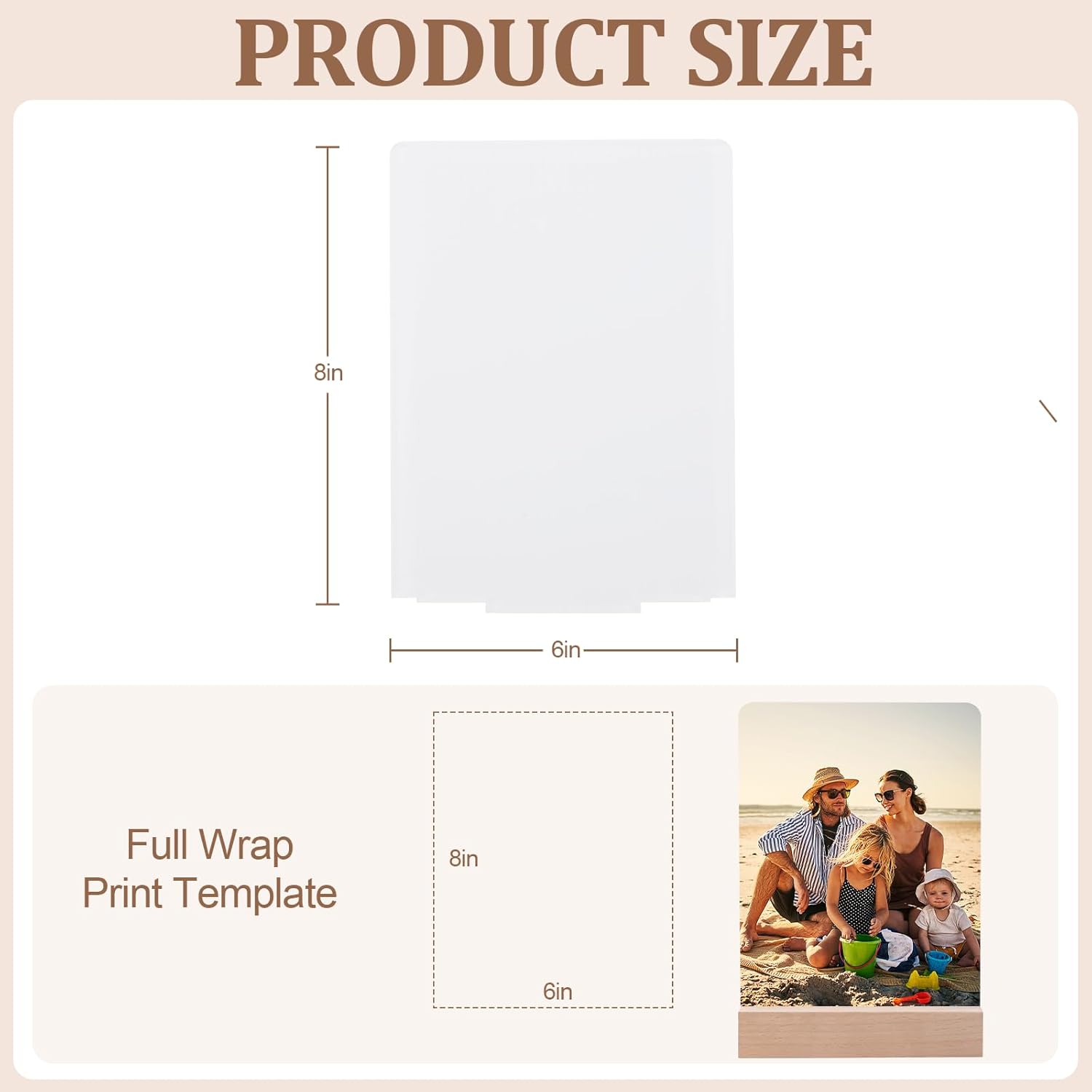 Ahniiqo 6 Packs of 6" x 8" Acrylic Sublimation Blanks Photos, Sublimation Acrylic Printing Heat Press