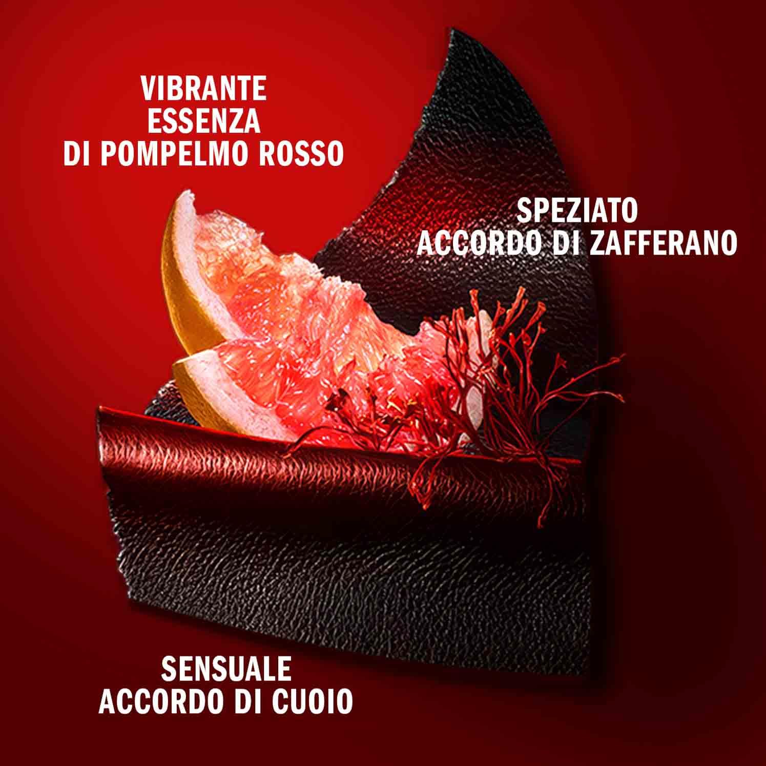 Diesel D Red Le Parfum Uomo, Profumo Uomo Intenso e Speziato, Fragranza Fruttata e Cuoiata, Note di Pompelmo Rosso, Zafferano e Cuoio, A Lunga Durata, Profumo di Lusso per Uomo