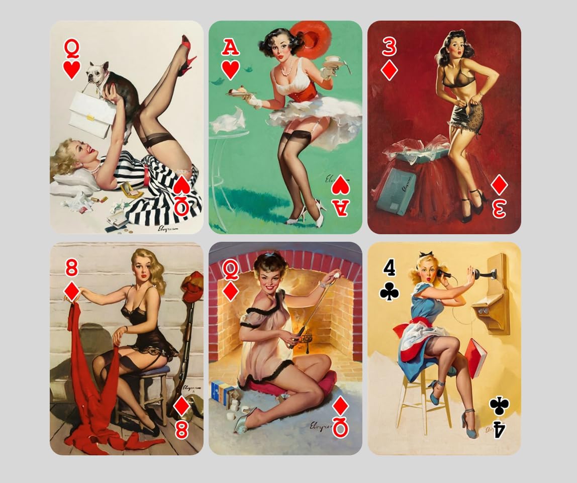 Generic Vintage Pin Up Girls Poker Cards. 54 Playing Cards Deck. Adults Only.