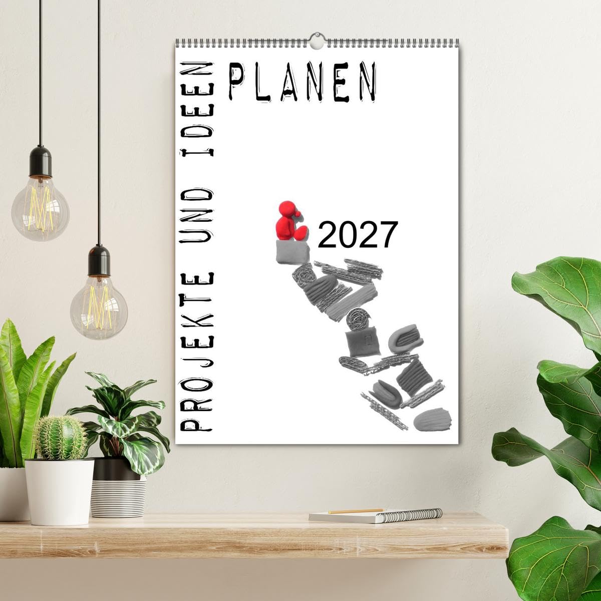 CALVENDO - Projekte und Ideen planen (Wandkalender 2027 DIN A2 hoch), Monatskalender: Planer mit großen Feldern, um Projekte und Ideen im Blick zu behalten
