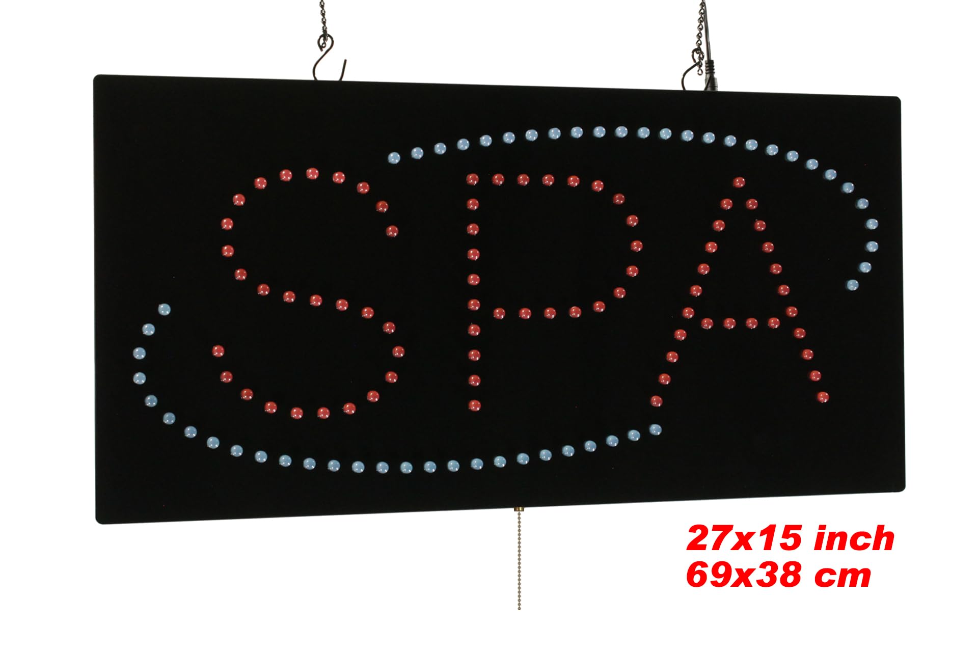 Letrero de spa, tamaño jumbo, 69 x 38 cm, TOPKING, LED, neón, florescente, señalización, cartelera, pantalla, gran apertura, regalo