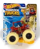 Hot Wheels Monster Trucks The Flinstones Flintmobile, Diecast Vehicle with Connect and Crash Car