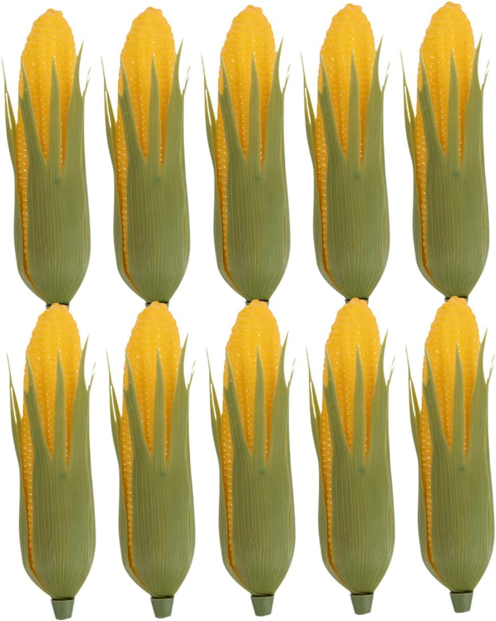 10pcs Artificial Corn Model Set, Realistic Fake Food Props with Lifelike Simulation, Green Husk Maize Decor for Kitchen Home Photo Shoot and Party Decoration