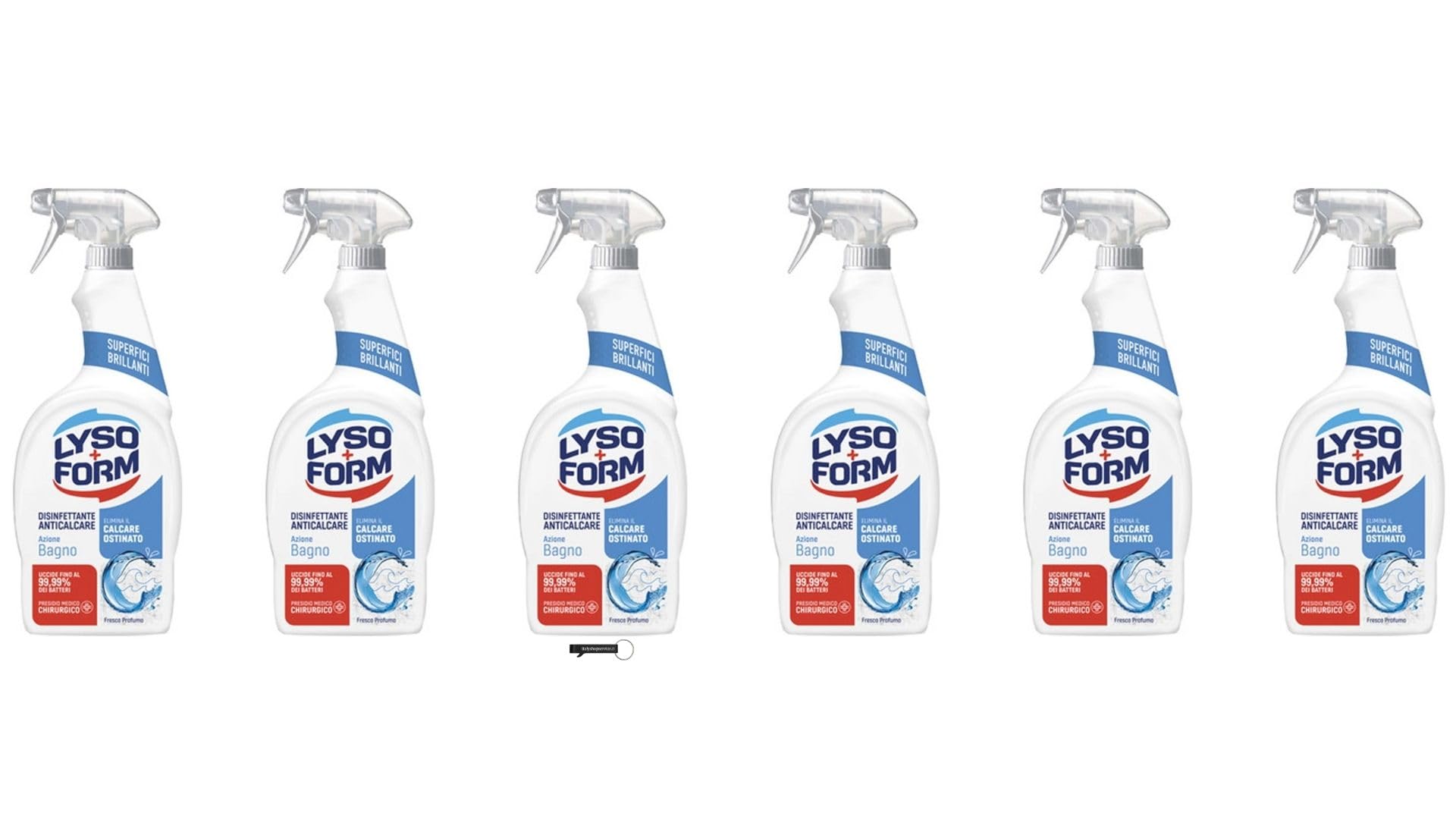 6 x Lysoform Badreiniger Spray 700 ml – Kraftvoller Reiniger für Badoberflächen – Entfernt Kalk, Seifenreste und Schmutz,+Italy Shop Service Kostenloser Schlüsselanhänger