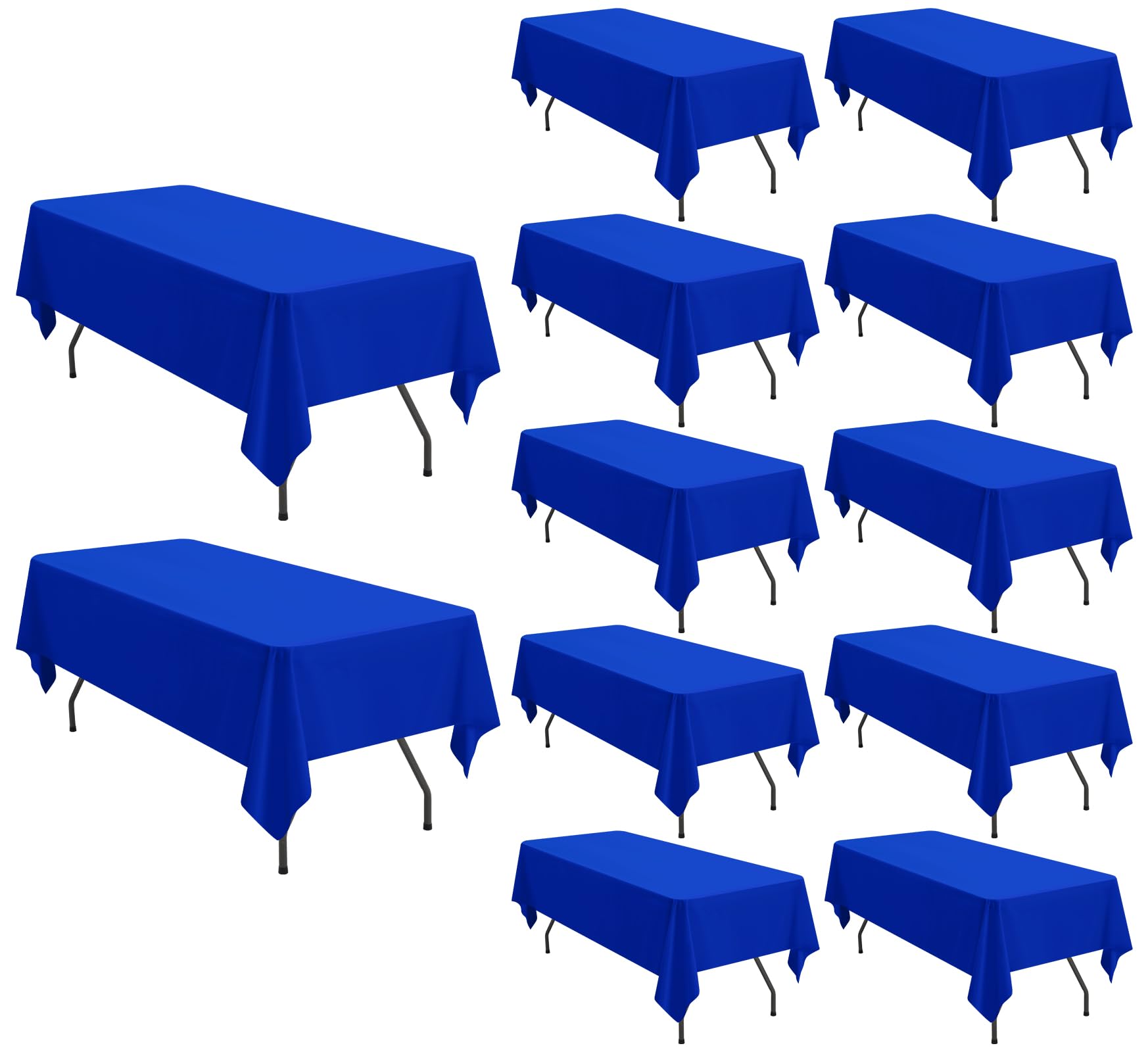12 Pack Rectangle Tablecloth 60 x 126Inch,Royal Blue Polyester Table clothes for 8 Feet Rectangle Tables,Washable Fabric Table Cover for Wedding/Party/Dining Table/Events?60 x 126Inch/Royal Blue?