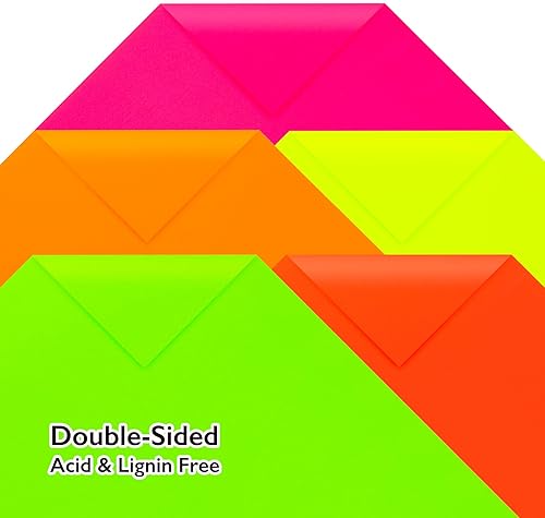 Miniatura 3 de Hygloss Cartel de neón  Papel de cartulina fluorescente de doble cara de 22 x 28 pulgadas  100 hojas, 10 puntos de grosor  Ideal para carteles,