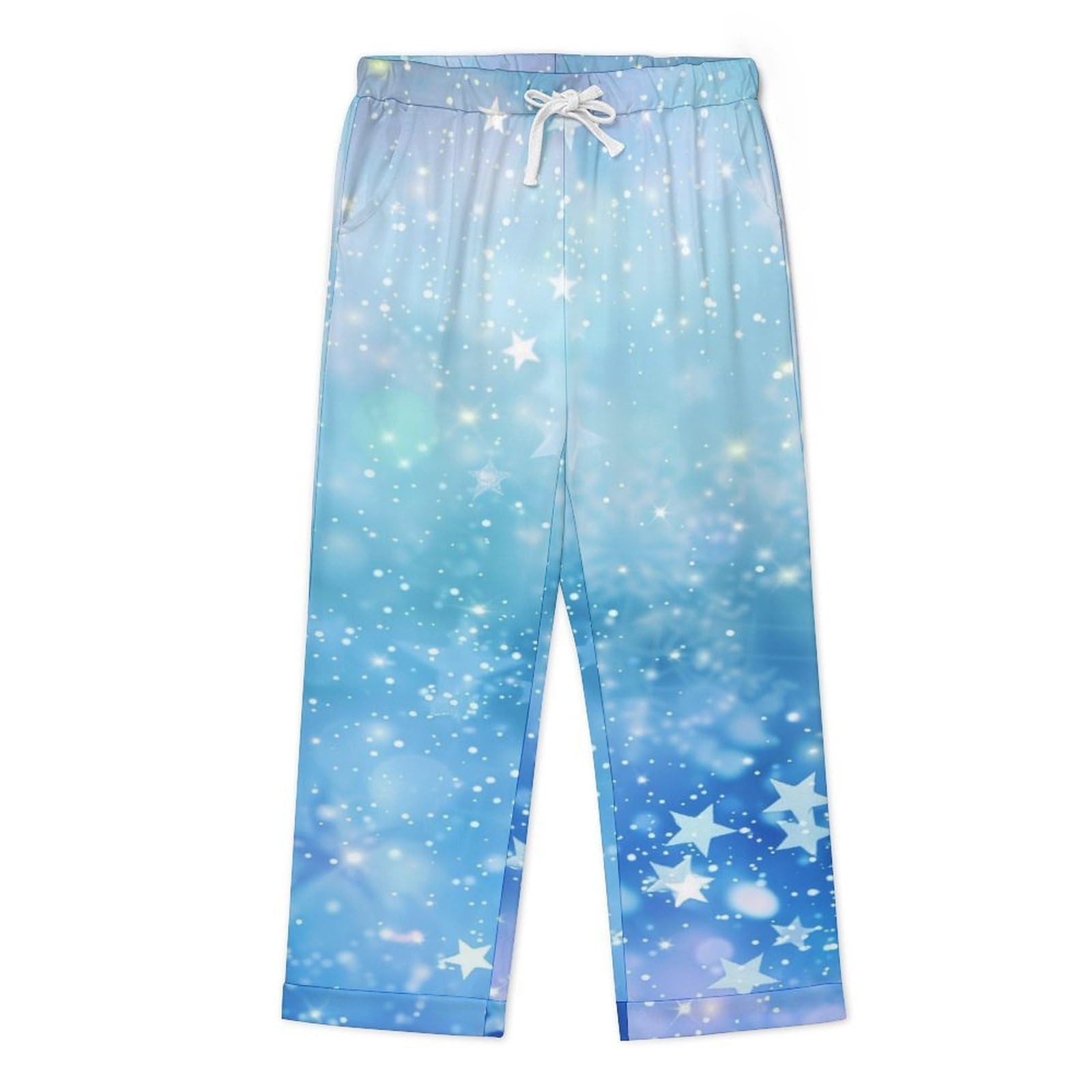 Completo Pigiama da Uomo - Cielo Stellato Blu Pigiama A Maniche Lunghe Abbigliamento da Casa 2 Pezzi Top + Pantaloni Morbido E Caldo Pigiama Autunnale E Invernale
