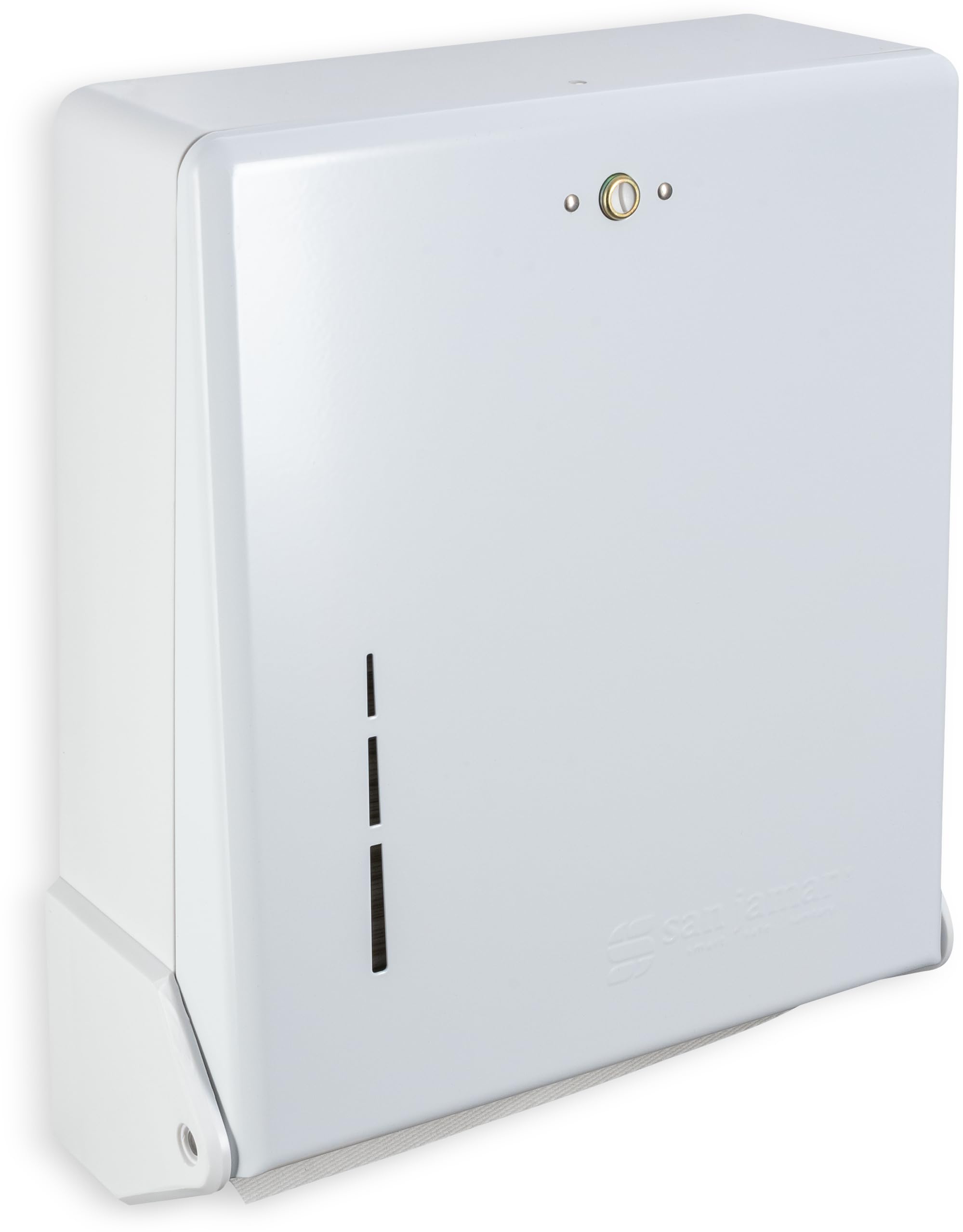 San Jamar T1905WH True Fold Commercial Towel Dispenser, 500 Multifold / 300 C-Fold Towel Capacity, White, 14.5" x 11.6" x 5"