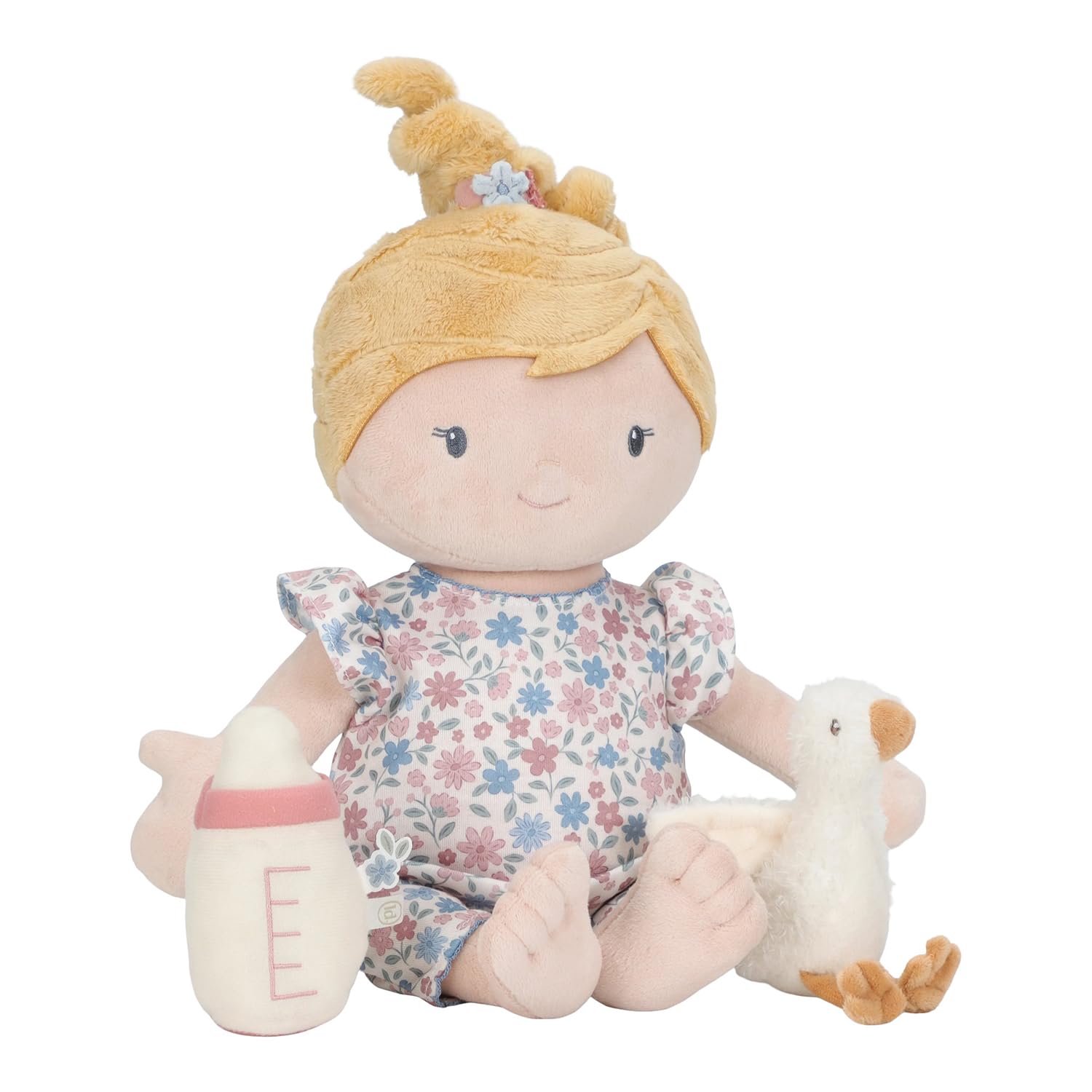 Little Dutch Muñeca de tela Julia – Juego de muñecas – Manos magnéticas – con botella magnética – Incluye pelele y peluche de ganso – para niñas a partir de 12 meses