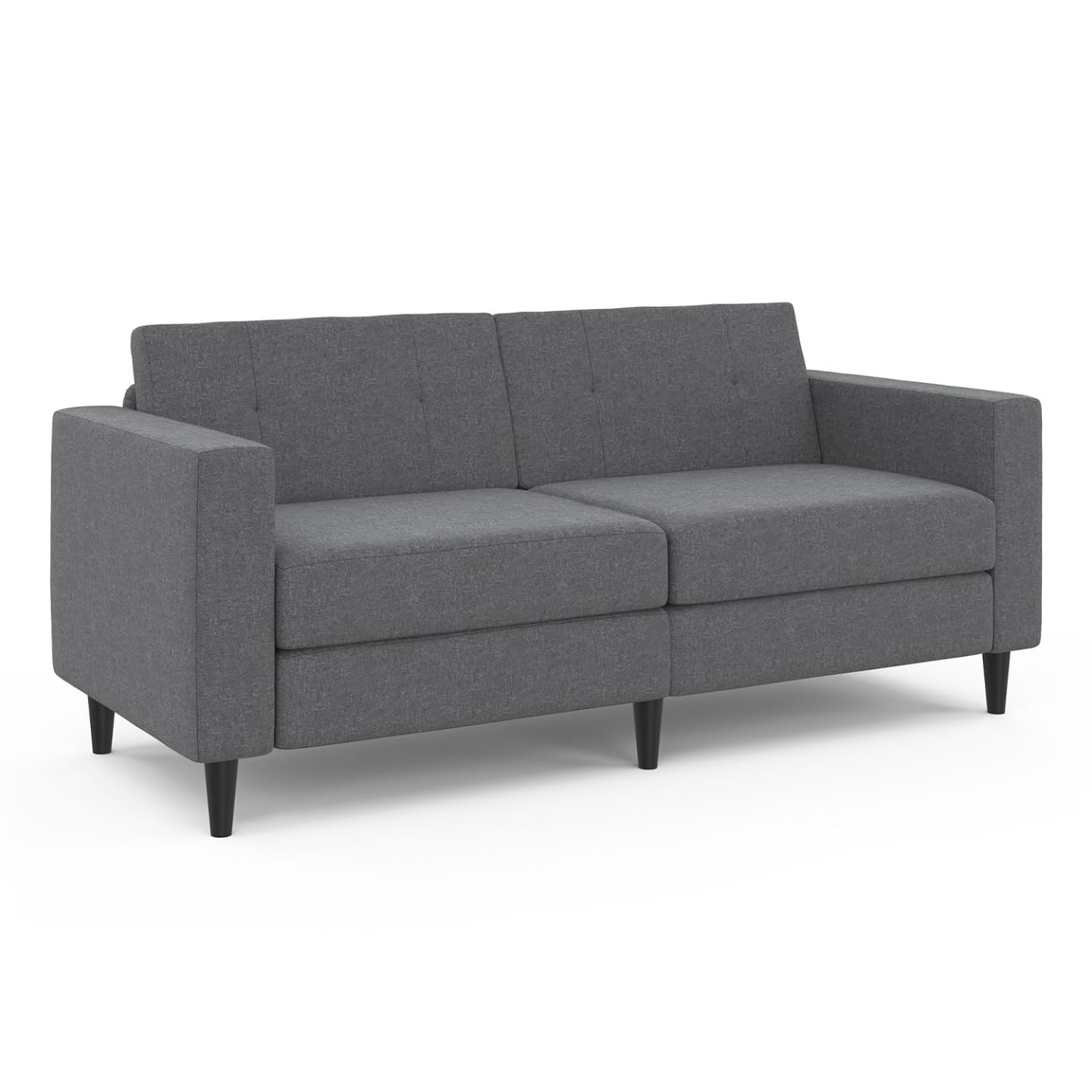 IDMarket - Canapé Droit 3 Places Callie en Tissu Gris Anthracite