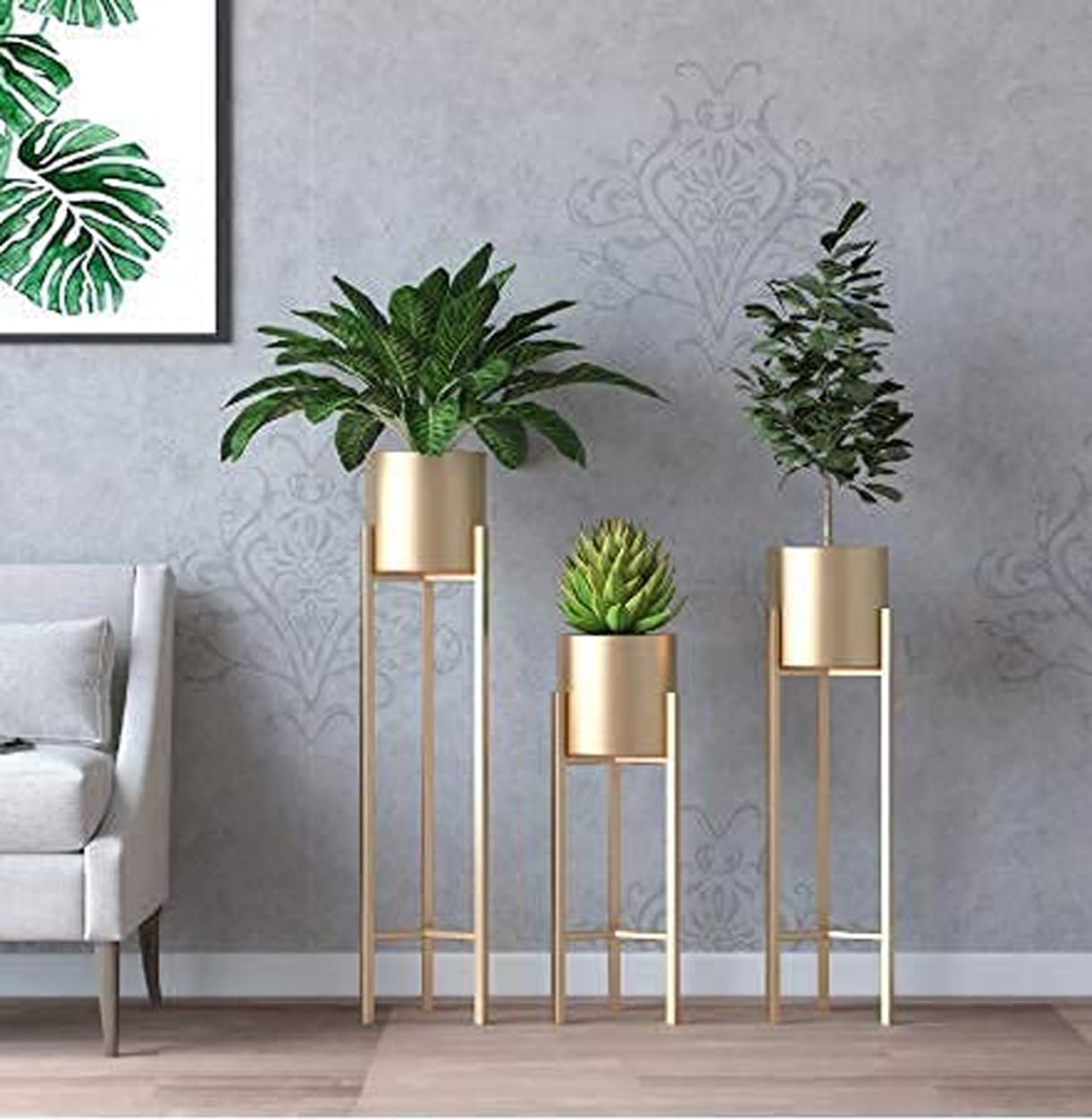 SenceWin Display Plant Stand for Living Room and Bedroom Made of Modern Metal and Tall Indoor Plant Stand -Gold (B0CB4MKR6Z) Amazon Price History, Amazon Price Tracker