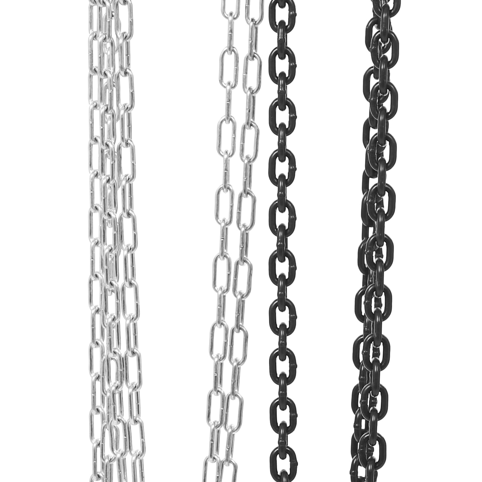 Paranco a catena 1T/2T con catena in acciaio lunga 3 m, robusto cavo con gancio girevole a 360° e blocco di ritorno (nero, 1T)