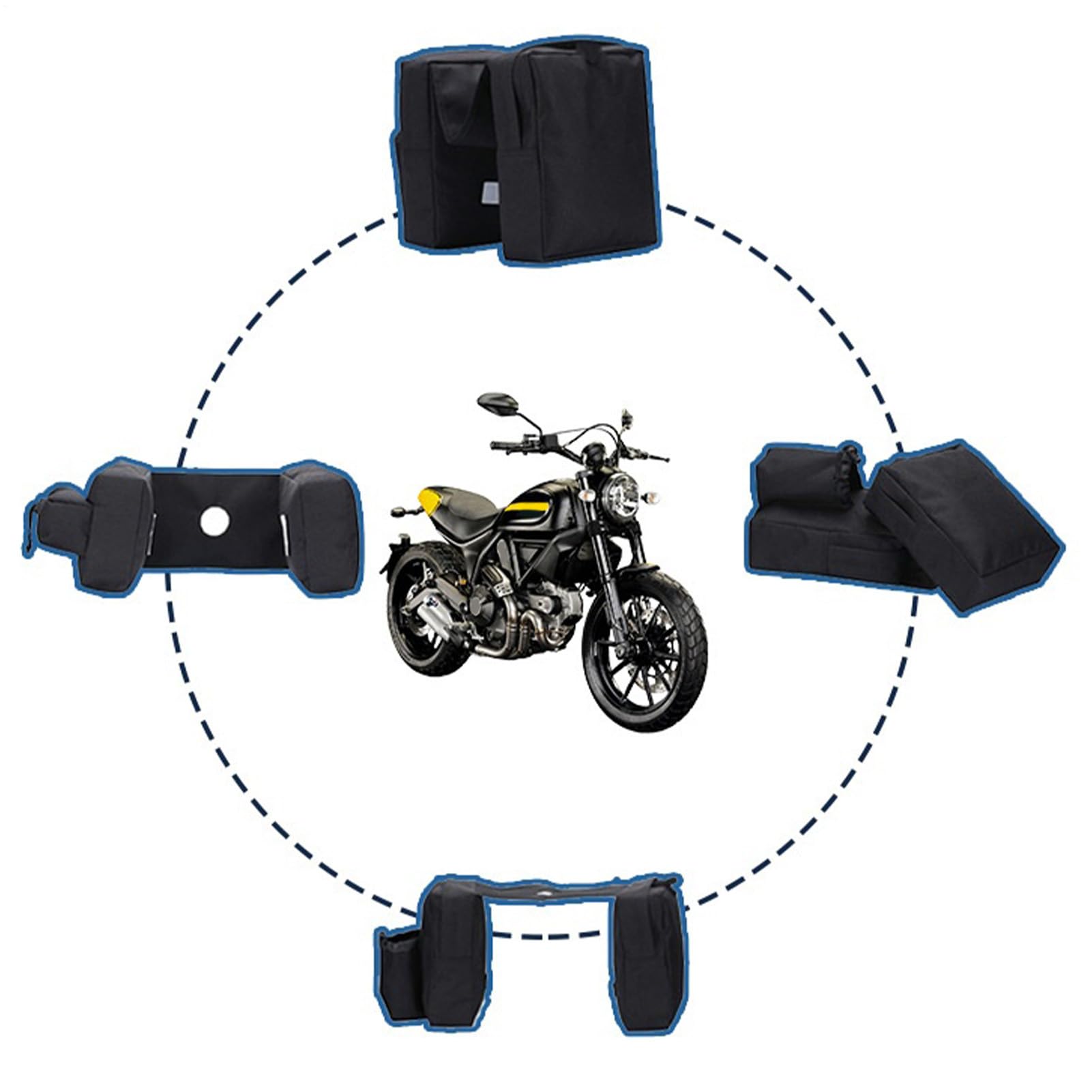 Générique Sacoches Latérales Moto | Réservoir Moto étanche pour Cargo ATV,Sac de Réservoir pour Quad,pour Sports de Plein Air Hommes Téléphone Bagages Motoneige