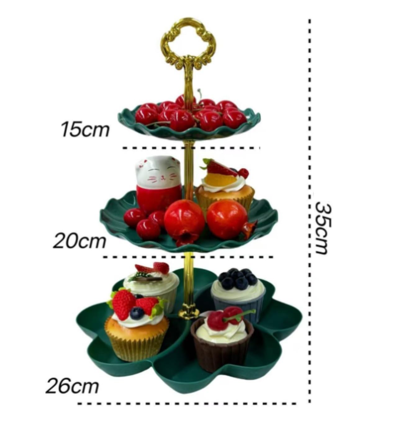 Espositore per Dolci per Feste di Compleanno Alzata for Cupcake, Frutta, Dessert, Piatti da Portata for Feste(White)