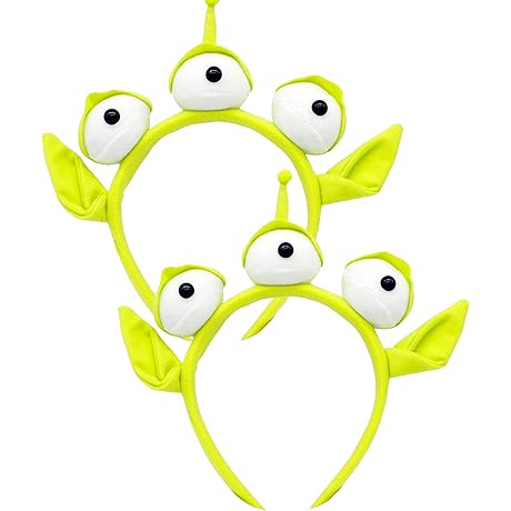 Alien Headband - Toy Story Green Three-Eyed Plush Monster Cosplay Accessory