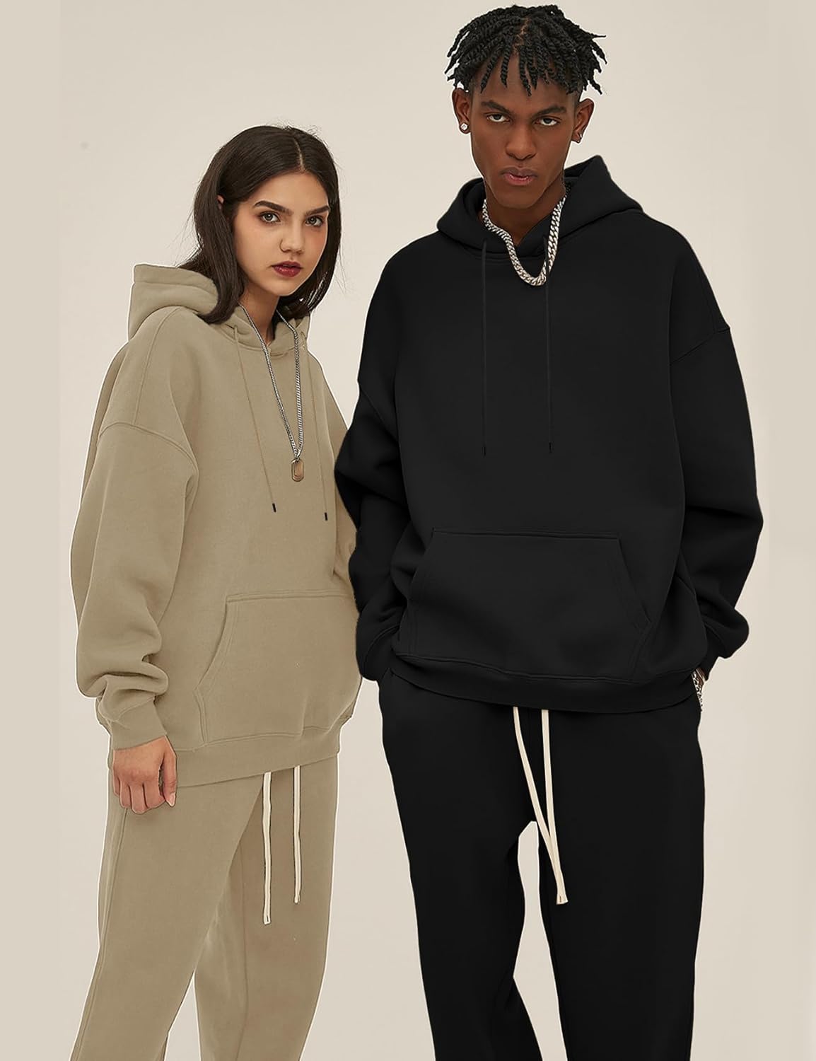 Flygo Mens Hoodie Oversized Fleece Pullover Fashion Hoodies Casual Active Long Sleeve Hooded Sweatshirt - Image 4