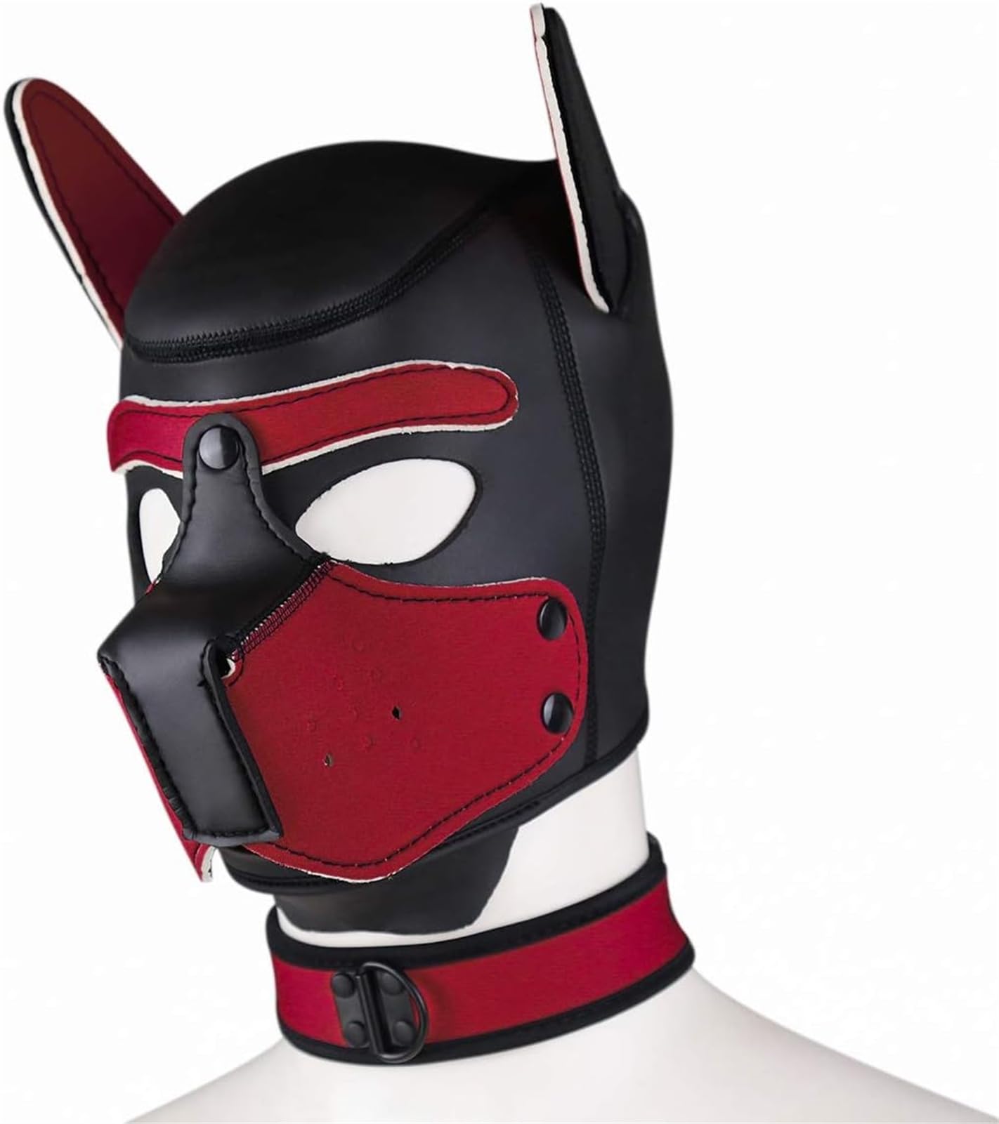 Masque à capuche en néoprène avec col amovible pour cosplay, Halloween, fête