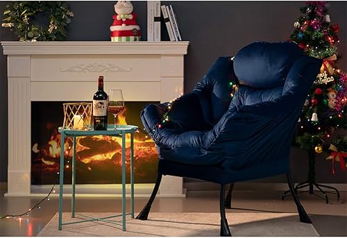 Miniatura 9 de HollyHOME - Silla perezosa grande de tela moderna, silla de lectura cómoda de gran tamaño, silla de descanso acolchada gruesa con reposabrazos,