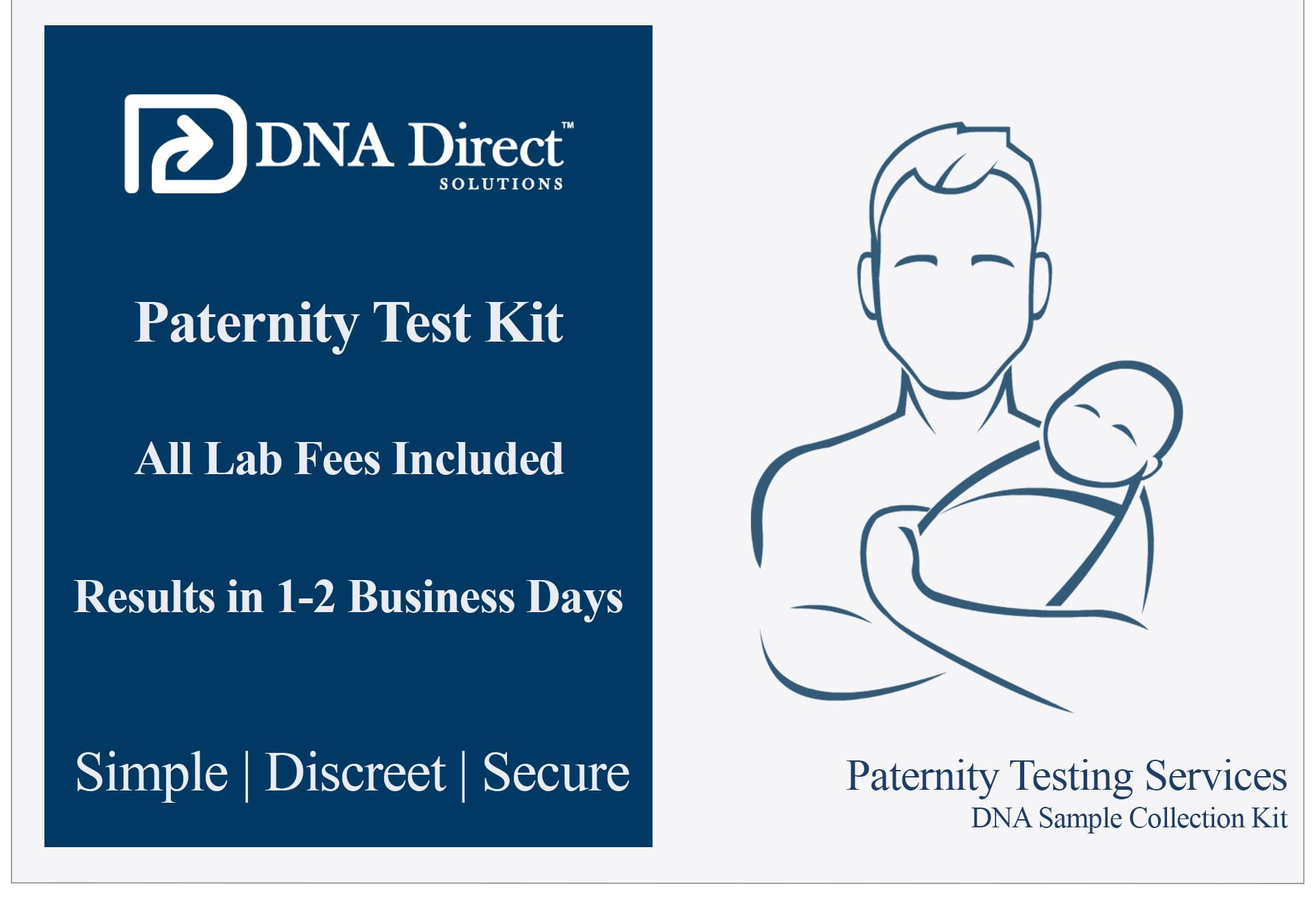 DNA Direct Paternity Test Kit | FedEx Return & Lab Fees Included | Home Sample Collection Pack for Testing Father & Child | Accurate Results in 1-2 Business Days | Easy, Fast & Discreet
