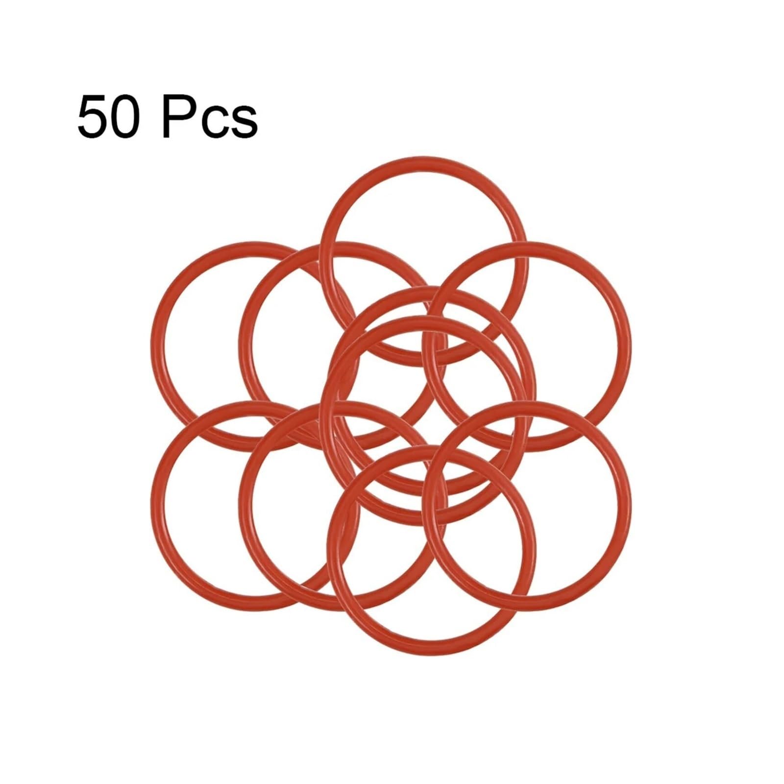 Accesorios de hardware 50 piezas de juntas tóricas de caucho de silicona Junta tórica de silicona Juntas tóricas de sellado Junta tórica de arandela Máquina de anillo Kit de junta resistente al aceite