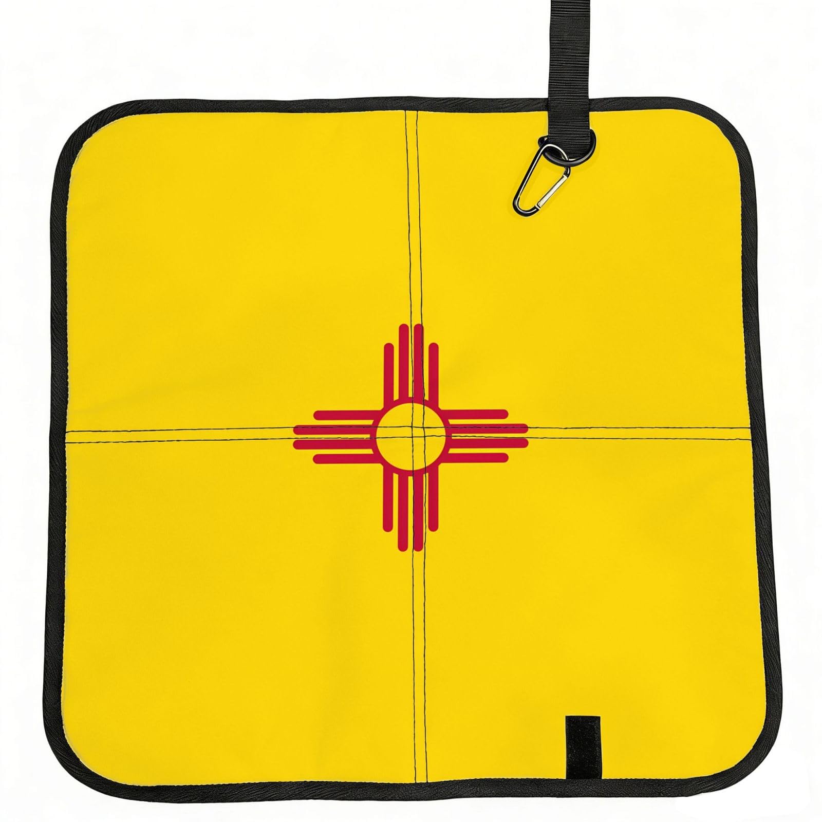 MROWYC Flag of New Mexico Printed Foldable Seat Cushion - Portable with Carabiner, for Stadium, Camping, Hiking