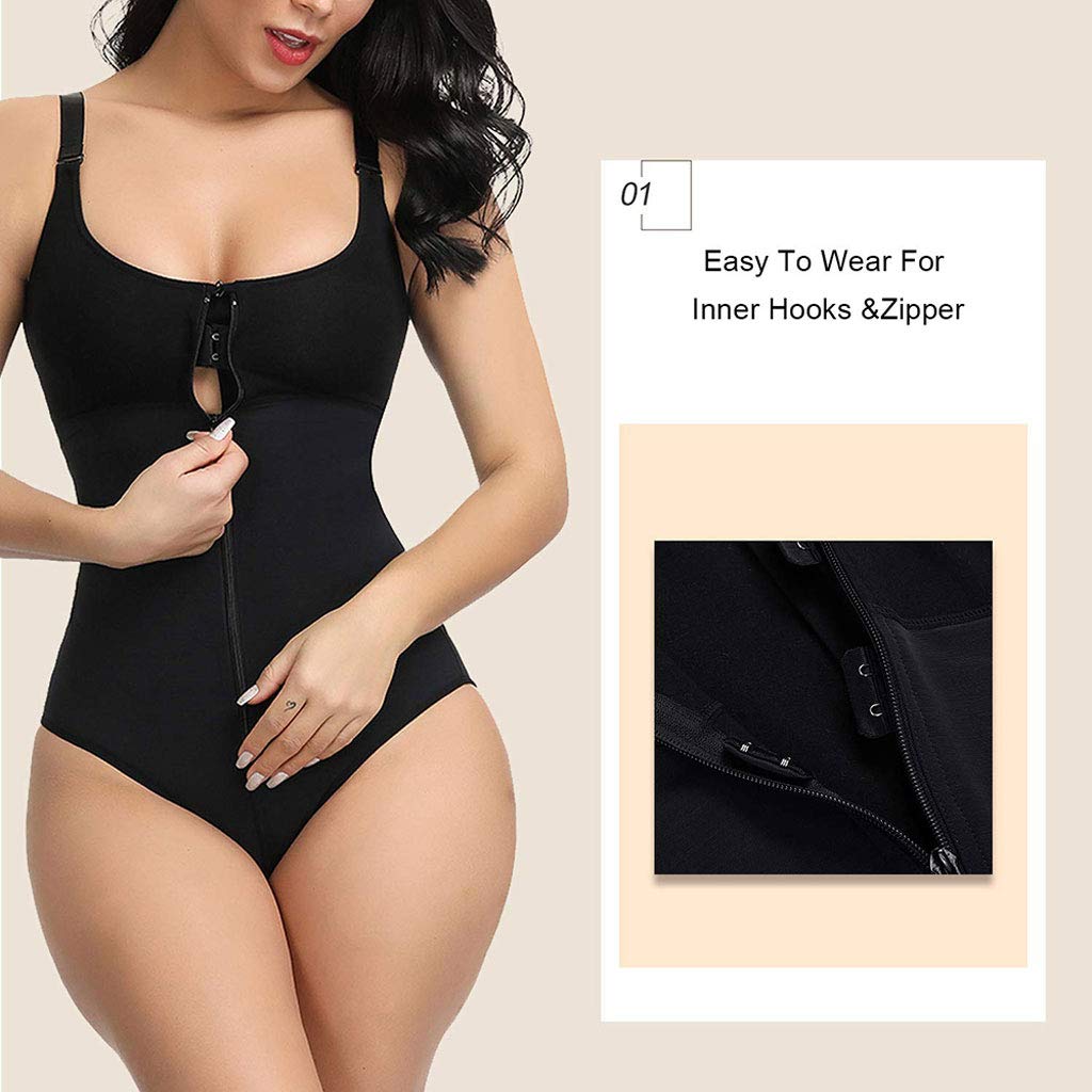 Frauen-Unterwäsche Abnimmt Bodysuit Body Shaper Taille Shaper Formwäsche Postpartale Erholung Abnehmen Mit Reißverschluss Und Haken-Korsett