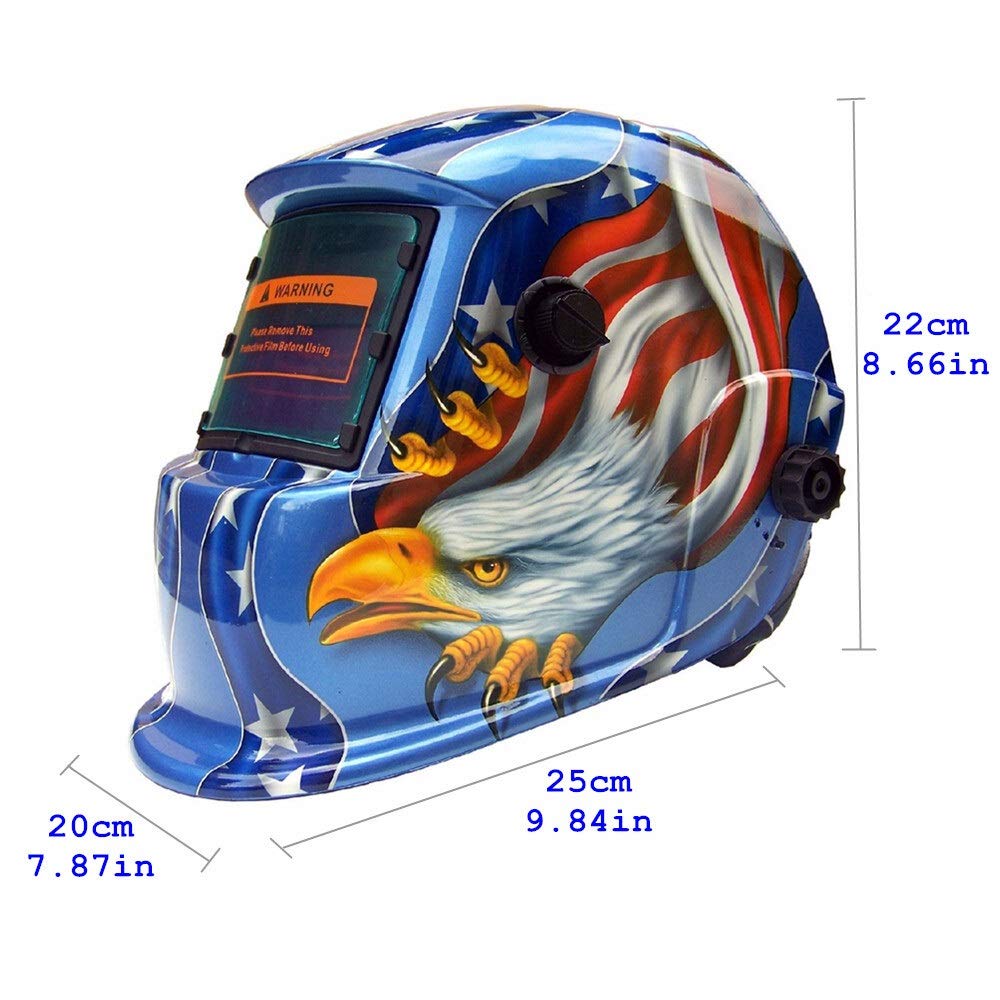 Máscara de soldadura, Casco de soldadura, Máscara de soldador, Casco de soldadura Casco de soldadura con oscurecimiento automático con energía solar Rango de sombra ajustable 4/9-13 Máscara de soldadu