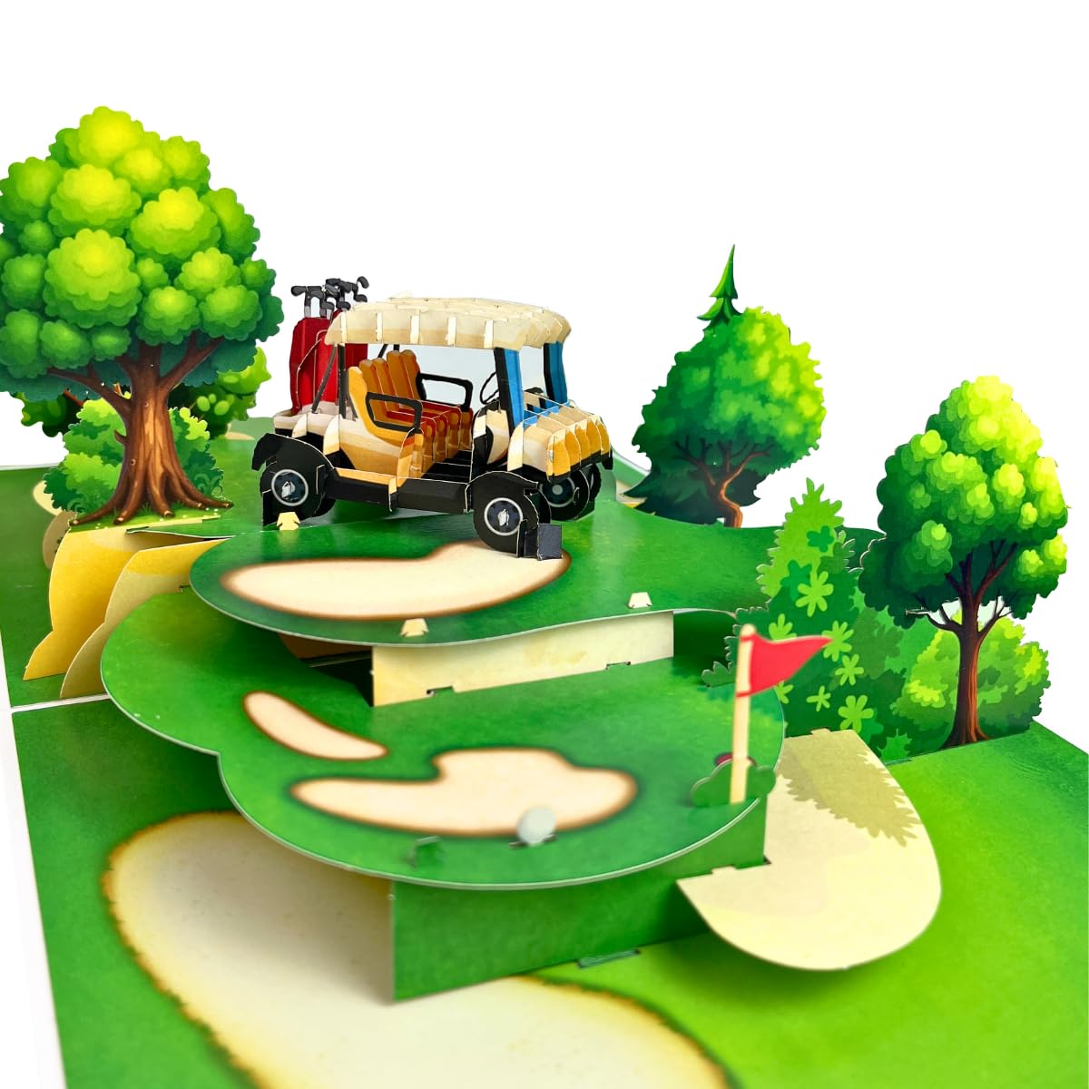 4BO Golf Fathers Day Pop Up Card, 3D Golf Birthday Card for Dad for Men, Dad, Husband, Grandpa, Goft Gifts Cards for Congratulations, Thank You,