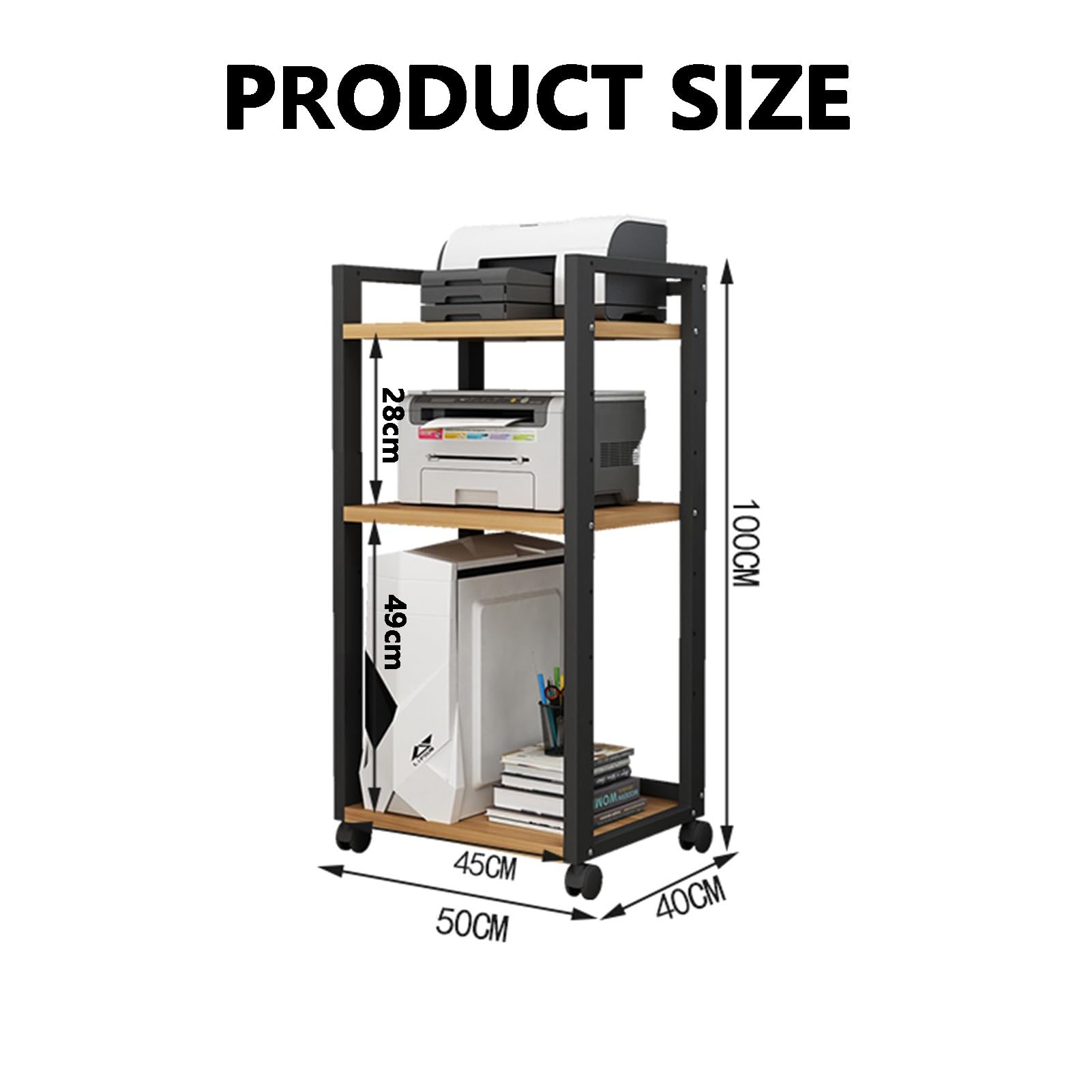 Stand for media AV a 4 livelli, scaffale della console for equipaggiamento for videogiochi di intrattenimento regolabile, for la soggiorno della sala da gioco teatro(Black)