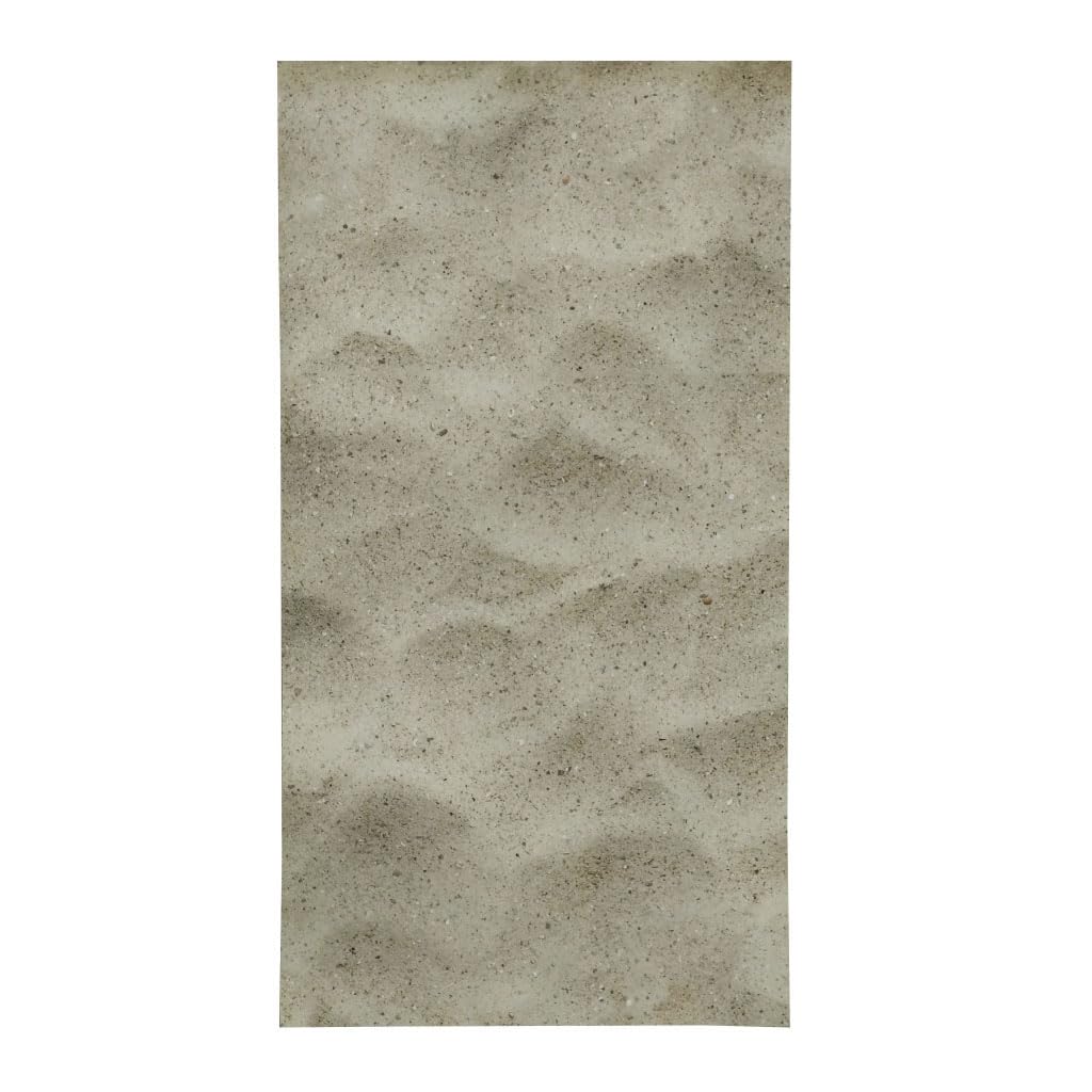 Tadi & Imperio1979 Tapis Vinyle PVC au Design numérique Sable Marin pour Salon, Cuisine, Salon, entrée, Salle de Bains ou Chambres avec Envers PVC antidérapant et Facile à Laver, Tons Beiges.