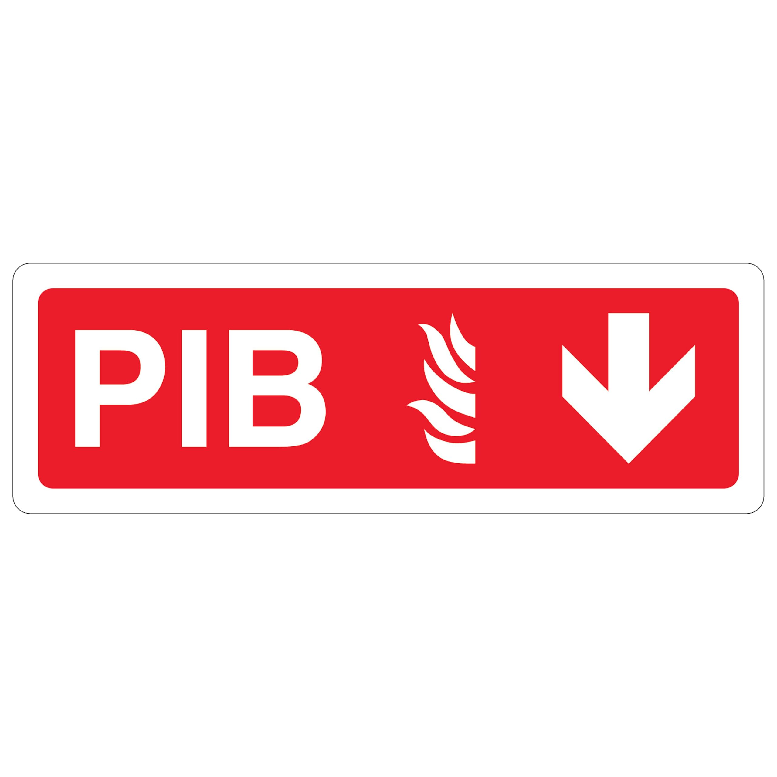 V Safety PIB Arrow Down 450 x 150 mm - Self Adhesive Vinyl - Aluminium Effect Safety Sign