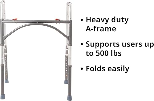 Miniatura 2 de McKesson Andador plegable, bariátrico, acero, altura ajustable de 32 12 a 39 pulgadas, capacidad de peso de 500 libras, 1 unidad