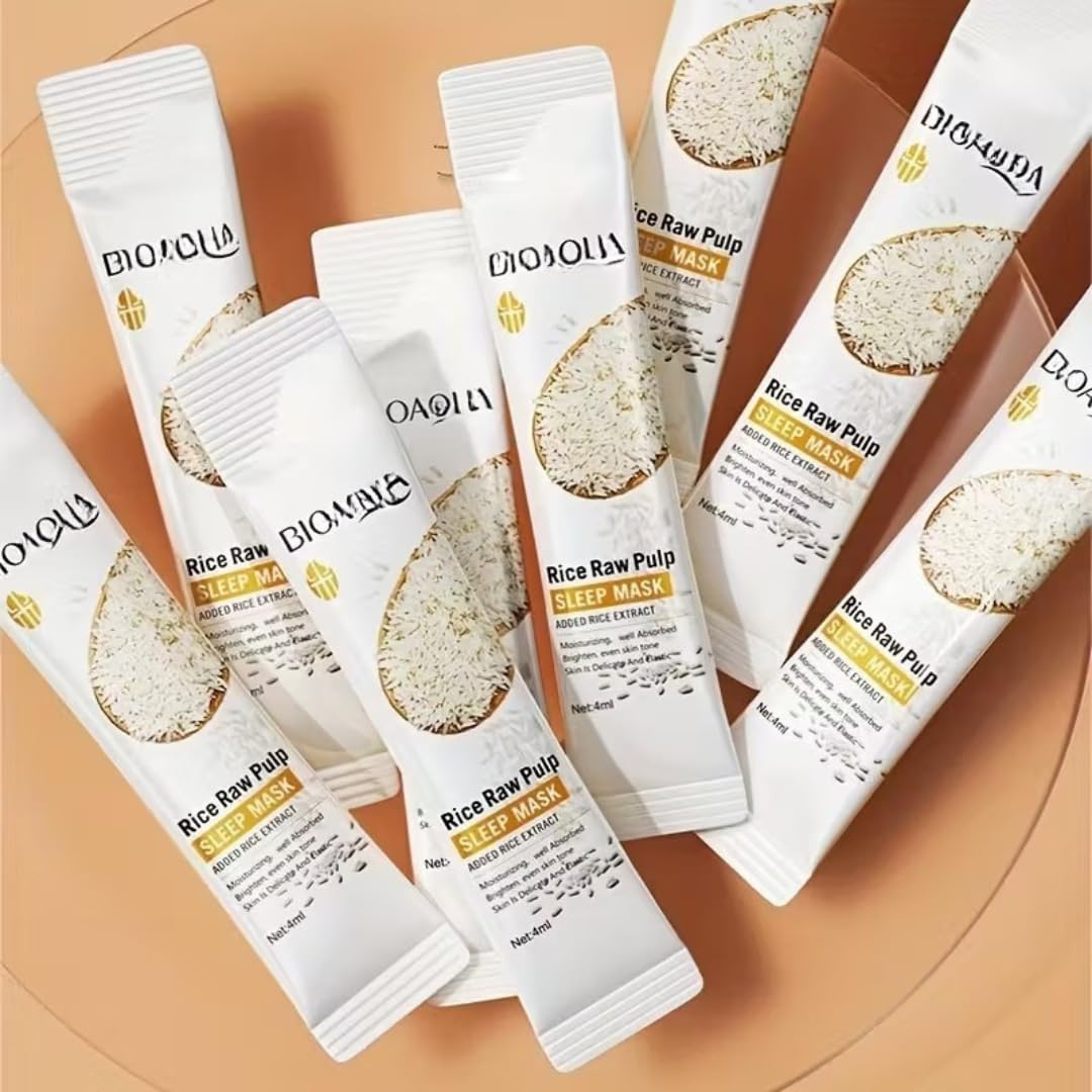 Biqua Rice Night Mask (20 sztuk) - Nawilżająca i rozjaśniająca pielęgnacja twarzy K-Beauty Korean | Korean Skincare Przeciwzmarszczkowa maska nawilżająca dla miękkiej i jasnej skóry - Kbeauty 100%