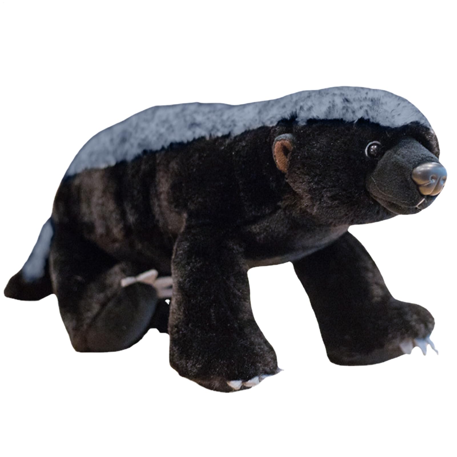 Honey Badger Plush Toy – Realistic Stuffed Black Honey Badger Animal | Soft Educational Africa Wildlife Figure | Unique Wildlife Plush Companion | Cuddly Toy for Kids Learning and Playtime