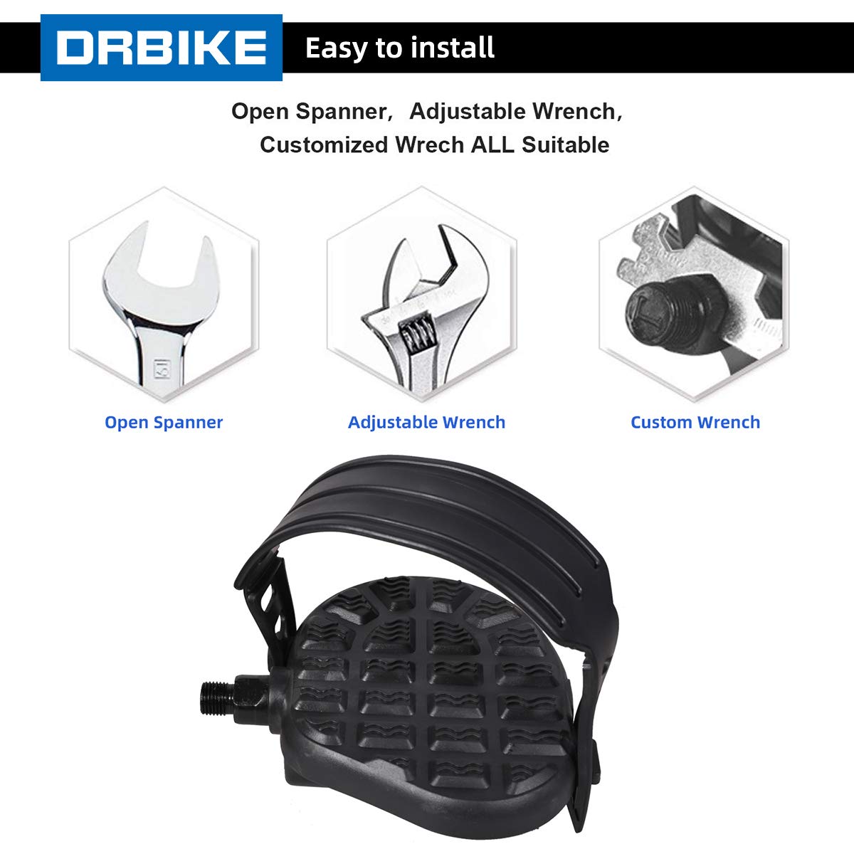 DRBIKE Replacement Bike Pedals With Straps For | Ubuy