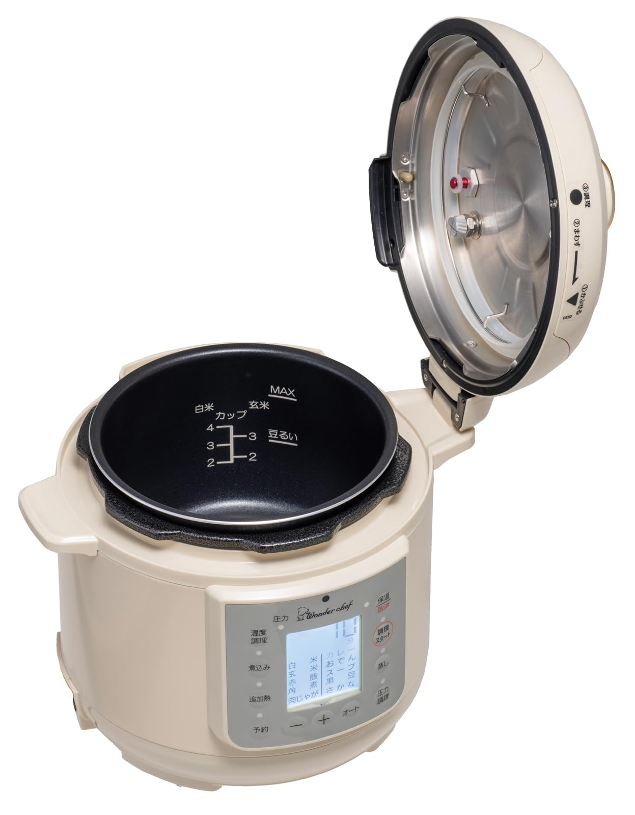 ワンダーシェフ マイコン 電気圧力鍋 4L 楽ポンヌージュ ホワイトOEDG40 楽天市場】電気圧力鍋 4L マイコン 楽ポン ヌージュ ワンダー