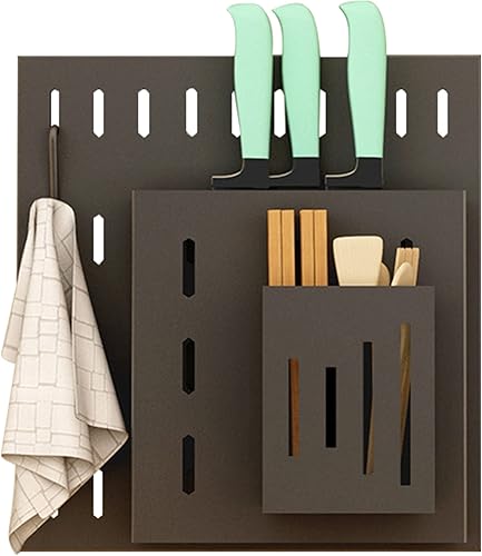 Divan Tree Organizador de cocina montado en la pared, juego de estante extraíble para ollas y sartenes, ahorro de espacio y almacenamiento de