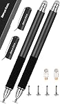Dimples Excel Stylus for All Touch Screens Stylus for iPad Stylus pens Tablet Stylus Pen (Black+Black)