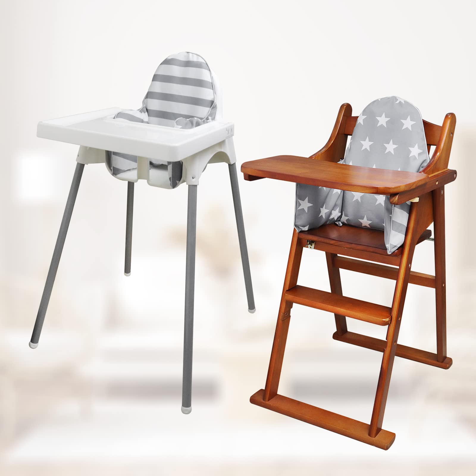 LLHQAMT Cushion for High Chair Chair Pad IKEA Antilop Highchair, Seat Pad, Built-in Inflatable Cushion, Soft and Comfortable - Image 2