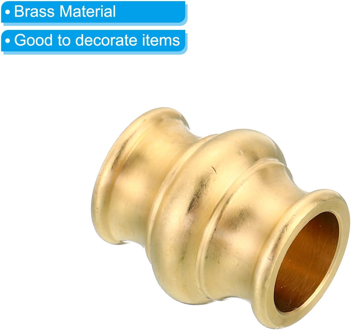 PATIKIL 22x25mm Solid Brass Lamp Neck, 2 Pack Threaded Turned Brass Spindle Slips Lamp Finial Pipe Coupling for Lamp Decoration