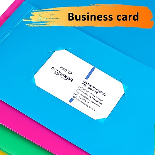 Miniatura 7 de HABGP 6 carpetas con bolsillos y soporte para tarjetas de visita, carpetas de bolsillo de plástico de colores tamaño carta para documentos, carpetas
