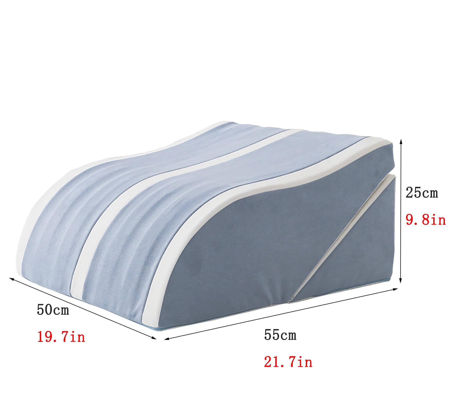 Cojín Triangular Plegable con ángulo Ajustable, Almohada de Soporte para piernas con Esponja de Alta Densidad, para elevación de piernas/Soporte de Rodillas/Alivio del Dolor de cad